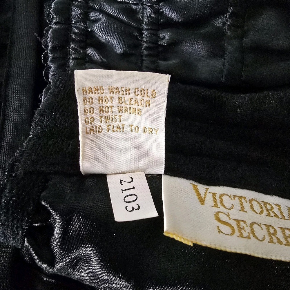 Victoria's Secret VTG Gold Label Black Corset Blue Green Beaded Bra Bustier Med - Picture 12 of 16